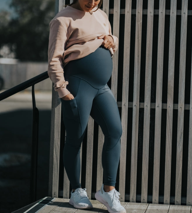 Ribbed Pregnancy Leggings 7/8 Length – Cadenshae Australia